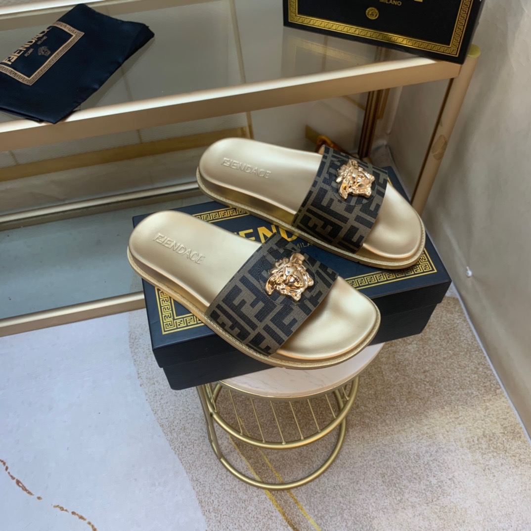 Men Women V*ersace Top slippers