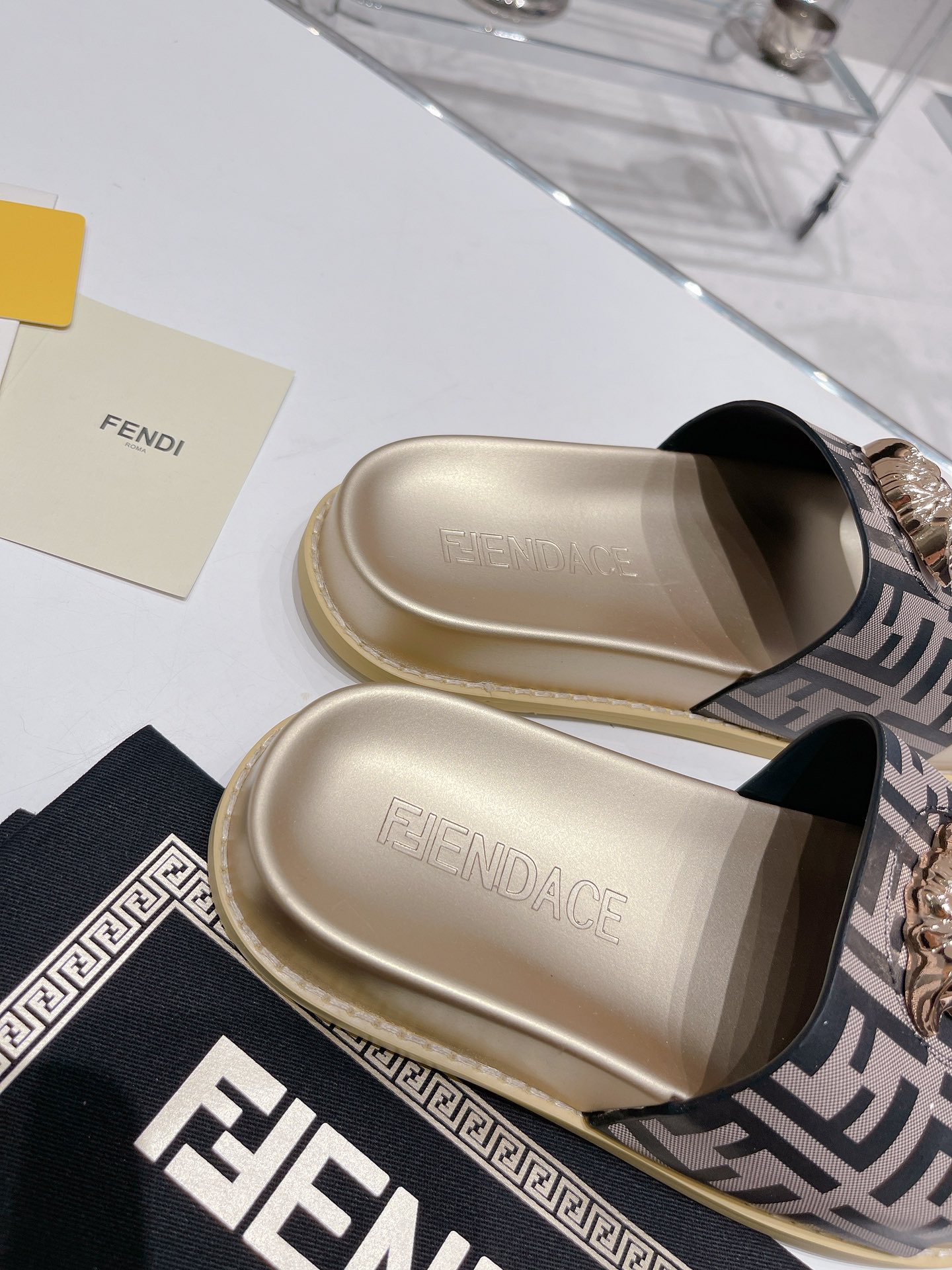 Men Women V*ersace Top slippers