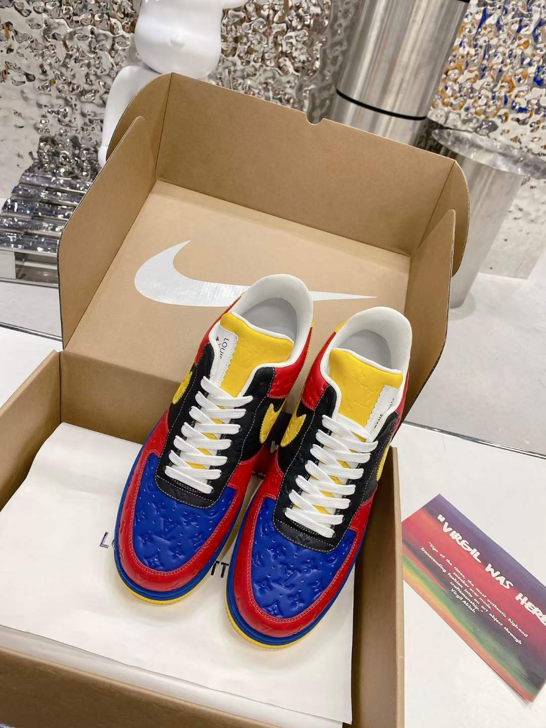 from Men Women L*ouis V*uitton x Nike Air Force 1