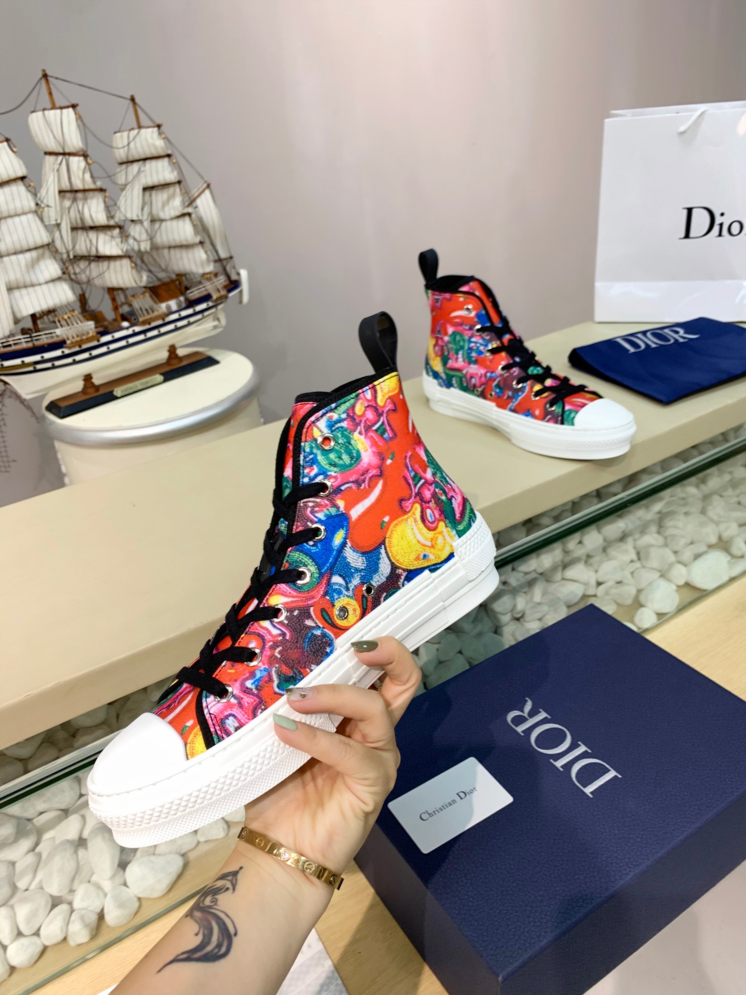 Men Women D*ior Top Sneakers