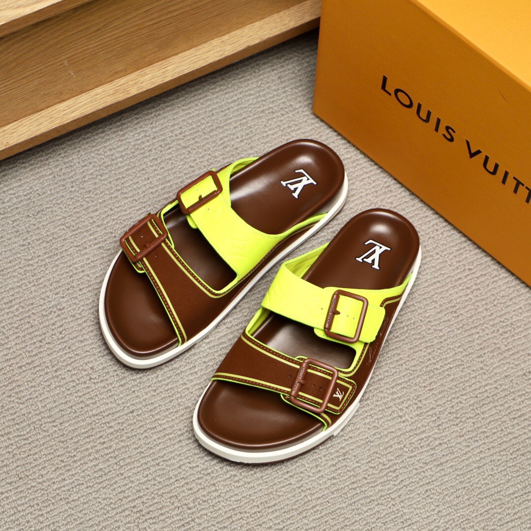 Men L*ouis V*uitton Top Slippers